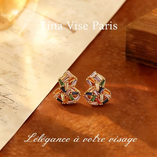 镀K金A1237《彩虹葫芦》 耳钉-39.9