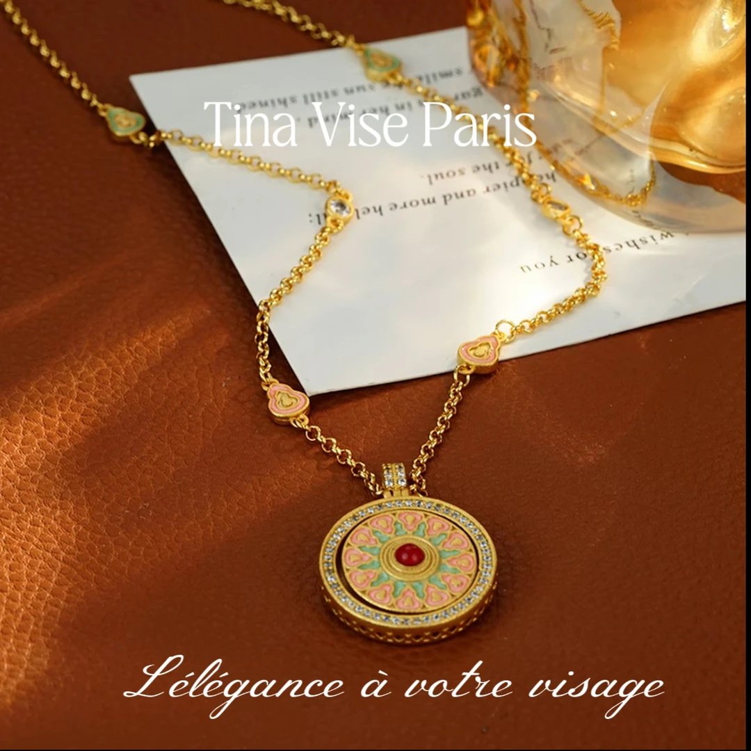 镀k金 A1184《幸运罗盘》项链-59.9