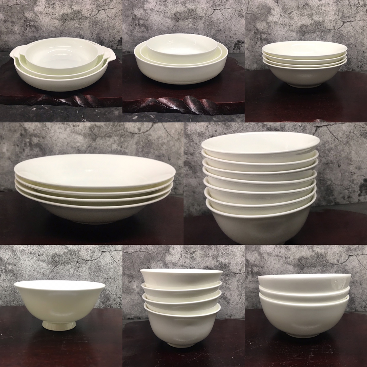 唐山45％骨瓷纯白釉下彩无铅无镉餐具饭碗面碗菜盘可微可洗碗机