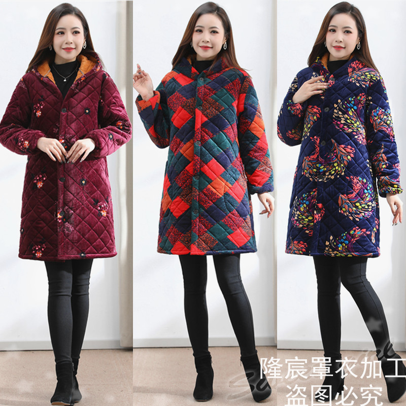 水晶绒简约防脏耐脏围裙三层加绒