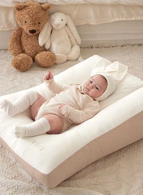 韩国Elava婴幼儿防吐防溢奶靠垫新生儿纯棉记忆棉颗粒睡床斜坡垫