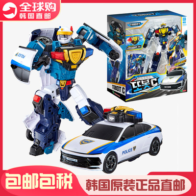 韩国Tobot托宝兄弟V战士C金刚变形合体机甲机器人警车迷你车玩具