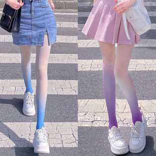 渐变丝袜性感黑丝日系纯欲防勾丝春秋薄款渐变色连裤袜美式高级感