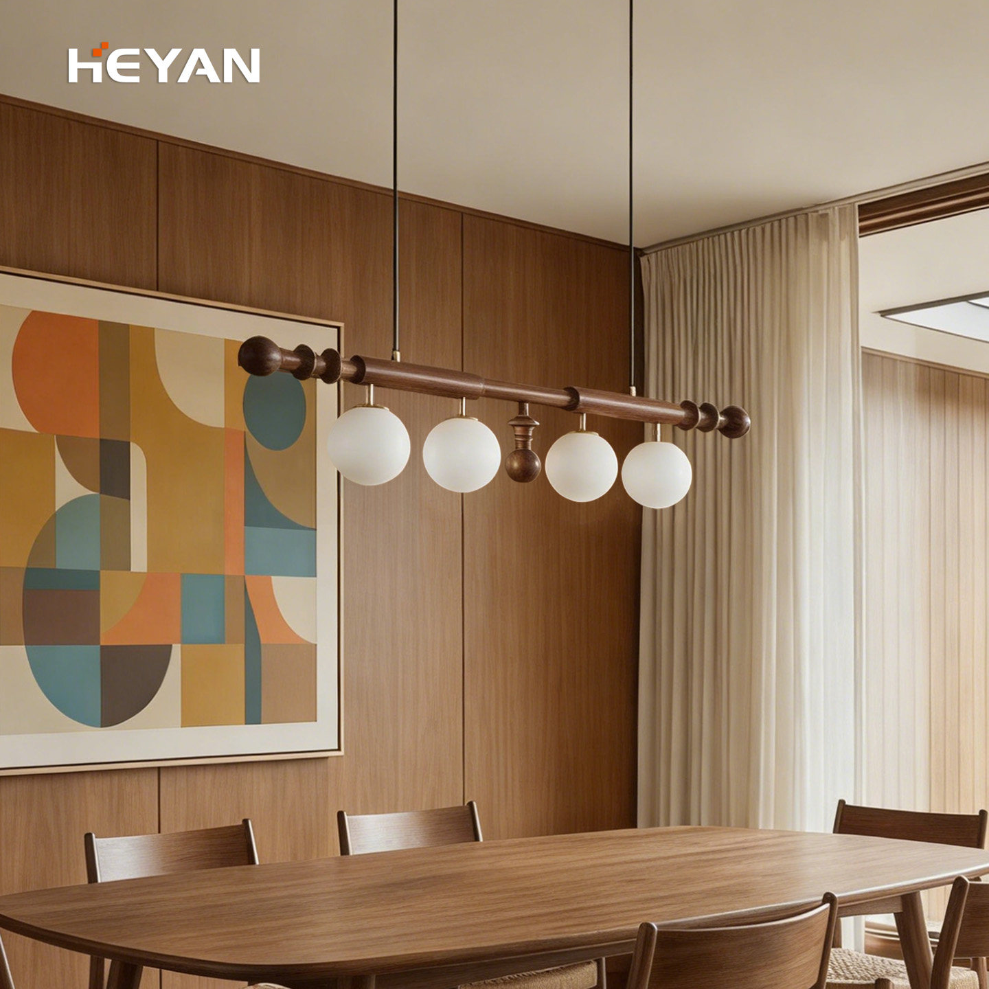 中古餐厅吊灯法式新款复古轻奢吧台侘寂风艺术茶室一字长条餐桌灯