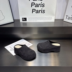 包头加绒厚底勃肯鞋女2025秋冬新款小个子7cm增高保暖外穿拖鞋女