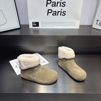 真皮羊羔绒保暖勃肯雪地靴