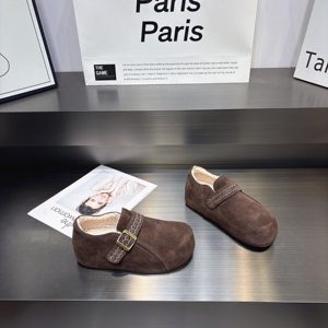 羊羔绒真皮复古勃肯鞋女2025冬季新款百搭增高防滑舒适保暖棉鞋女