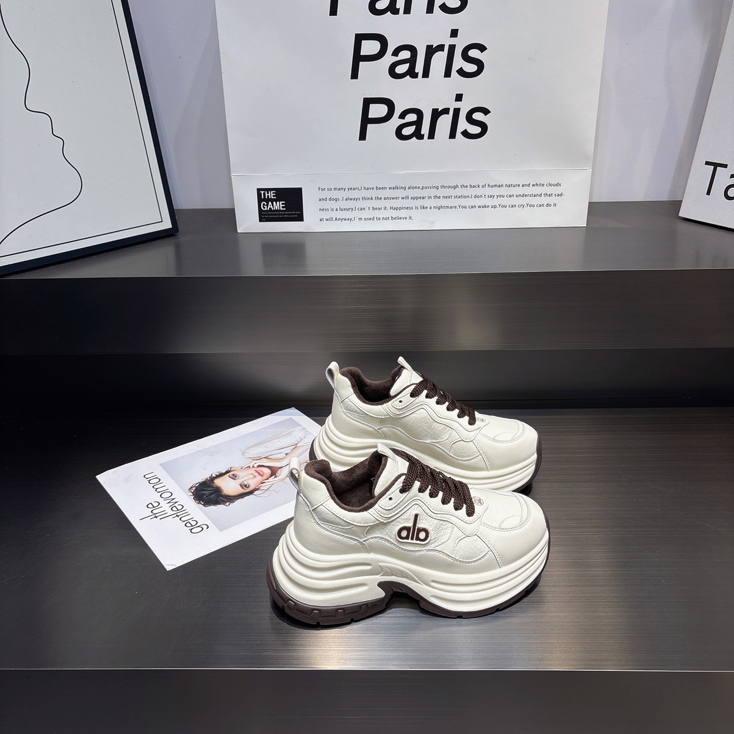 真皮增高显瘦轻便软底休闲老爹鞋