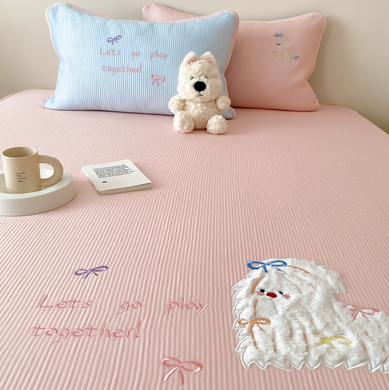 ~夏季新品~凉而不冰少女心粉粉的PE凉感席三件套空调席软席子双人