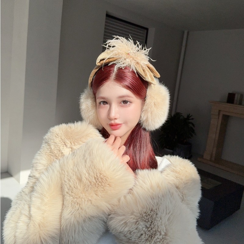 CREAMPP 原创复古千金天鹅绒驼鸟毛钻饰蝴蝶结蓬松狐狸毛保暖耳罩,服饰配件/皮带/帽子/围巾,耳套,淘宝优惠券,粉丝福利购,淘宝优惠卷