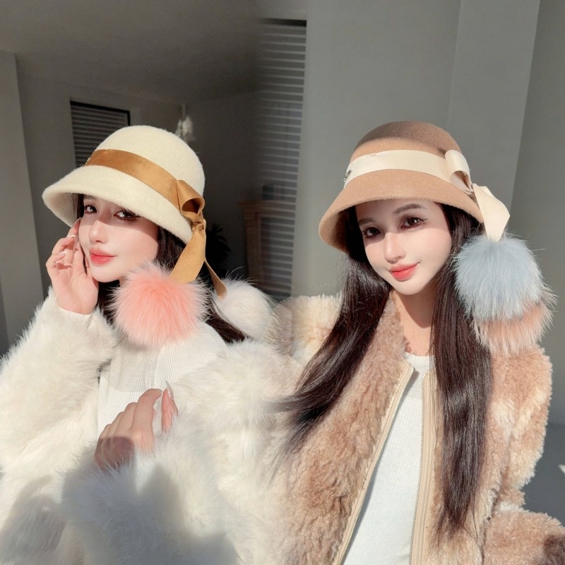 CREAMPP 原创时髦慵懒大牌厚羊毛前长后短渔夫帽撞色狐狸毛球盆帽,服饰配件/皮带/帽子/围巾,帽子,淘宝优惠券,粉丝福利购,淘宝优惠卷