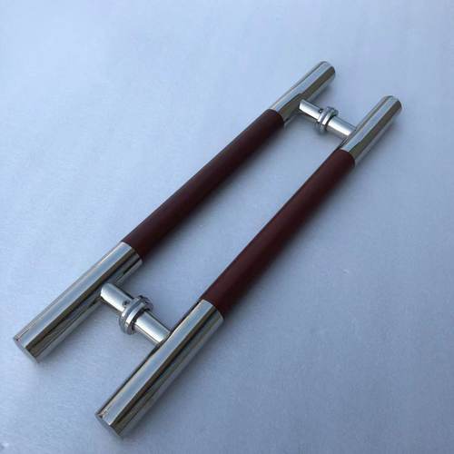 加厚玻璃门拉手中木纹不锈钢大门酒店KTV木门把手 推拉无框门把手