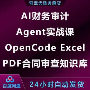 AI财务审计Agent实战课OpenCode Skill Excel PDF合同审查知识库