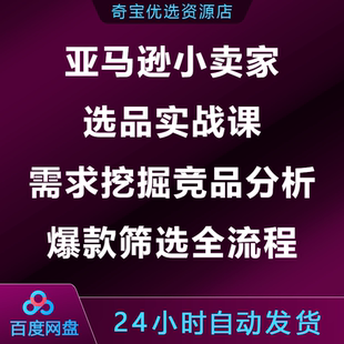 亚马逊小卖家选品实战课零基础需求挖掘竞品分析爆款筛选全流程