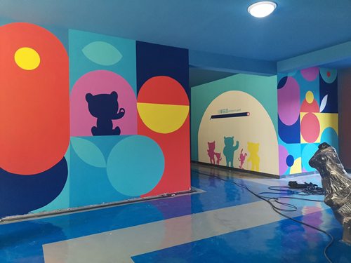 苏州上海杭州架空层样板间商业车库停车场彩绘美化涂鸦墙绘手绘墙