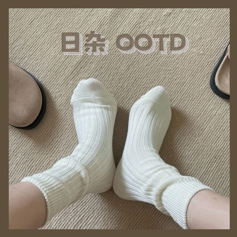 日系复古网红同款双针粗线袜