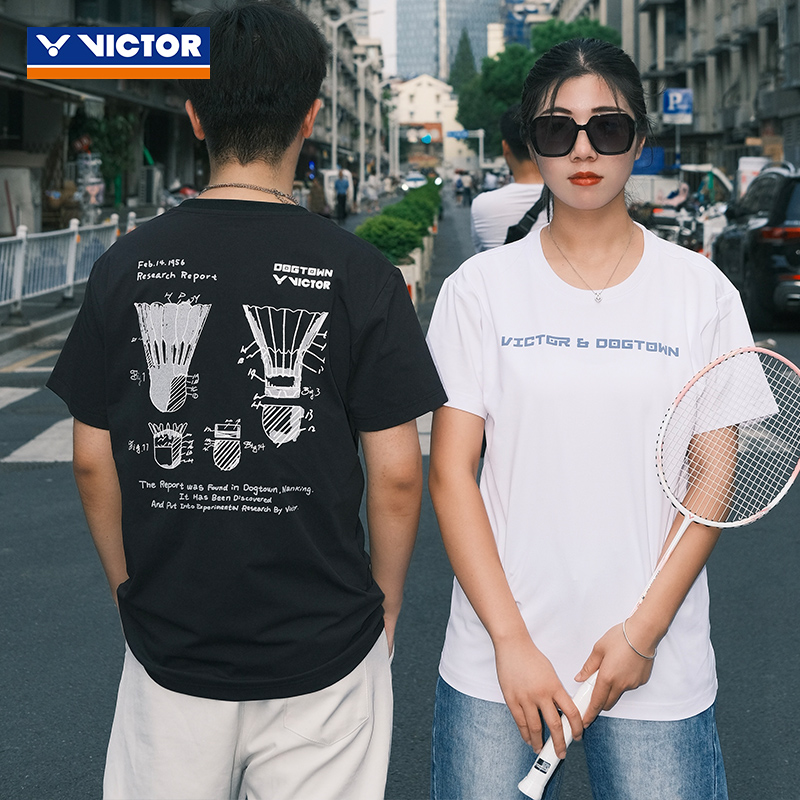 特价victor胜利羽毛球服DOG TOWN狗镇联名T恤速干透气短袖运动服