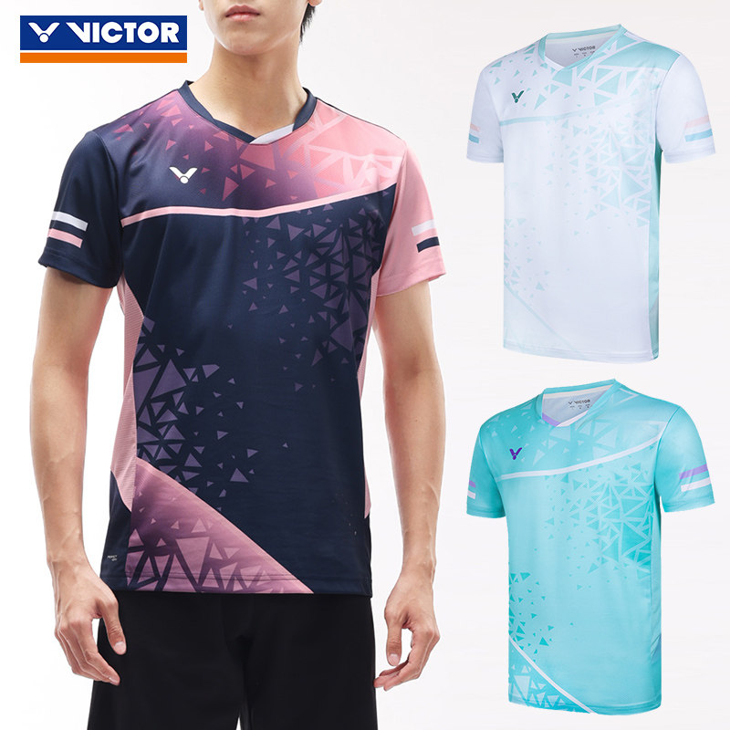 特价victor胜利羽毛球服男款女士速干短袖透气运动T恤比赛T50018