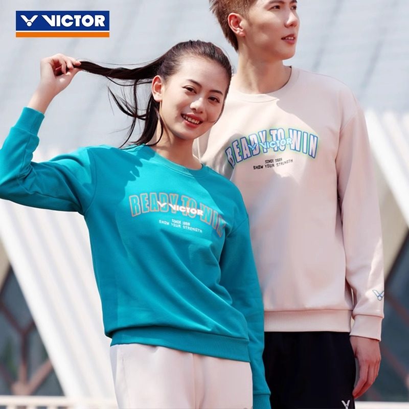 新款秋冬victor胜利羽毛球男款运动长袖保暖速干卫衣女士训练外套