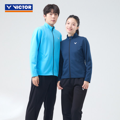 秋冬新款victor胜利羽毛球服男款女款训练针织运动外套长袖J55614