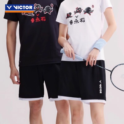 2025VICTOR胜利羽毛球服男款女款速干短裤运动休闲跑步裤子R50205