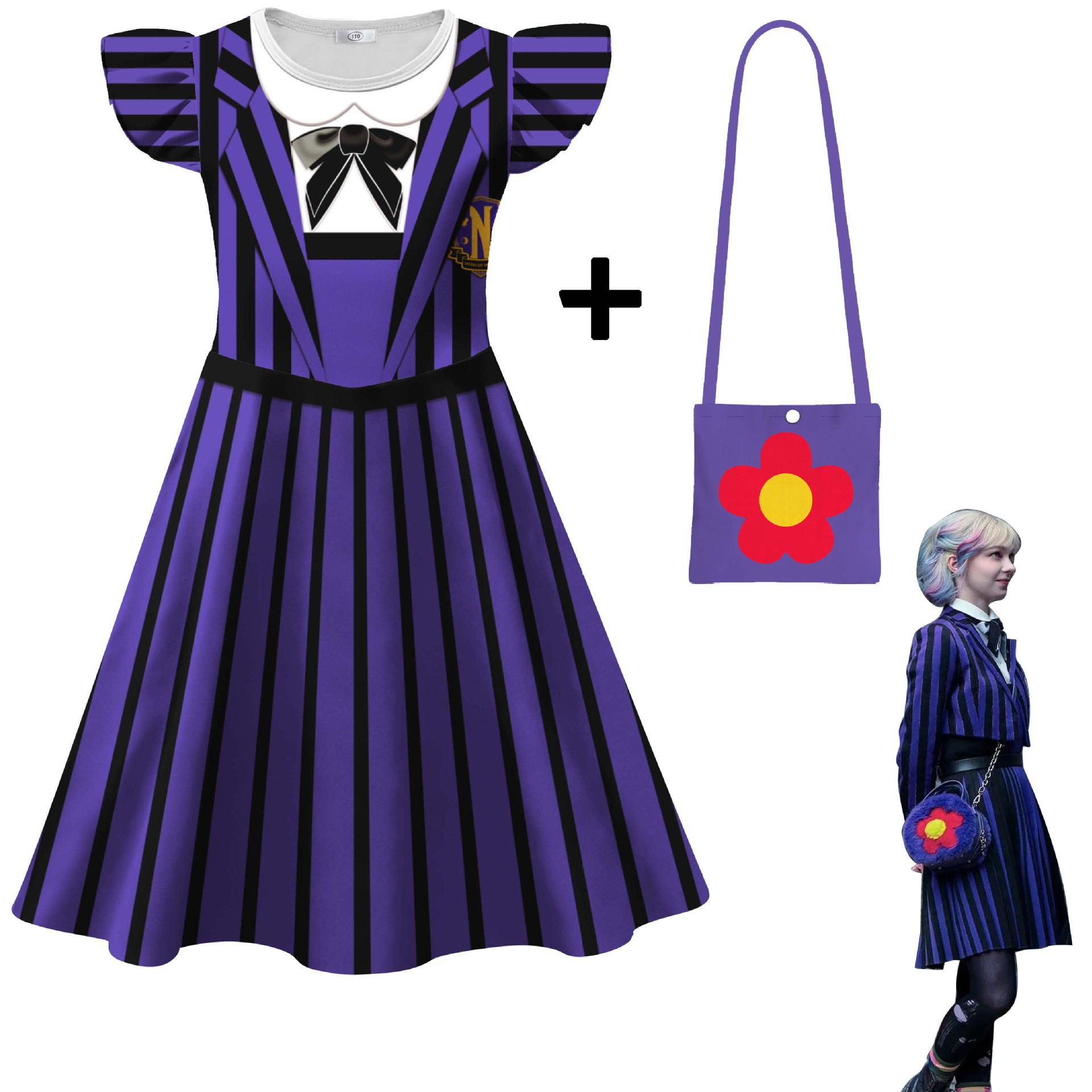 亚当斯一家COS飞飞袖公主裙