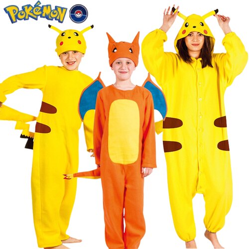 Pokemon宝可梦亲子装 皮卡丘喷火龙 万圣节cosplay舞台角色扮演服