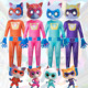 超级小猫战队衣服SuperKitties连体衣万圣节COS服装 舞台表演服装