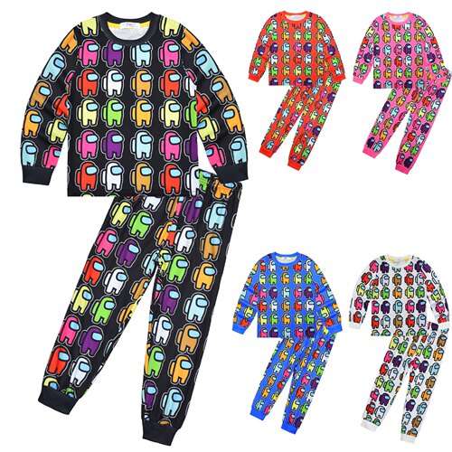 长袖空调睡衣套装男女童居家服太空狼人杀 Among us kid pajamas