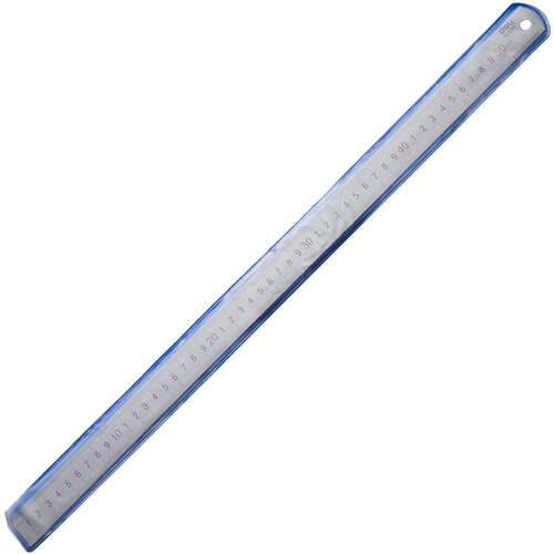 得力8464办公文具不锈钢直尺 50cm 钢制尺子钢尺切割用尺刻度尺子