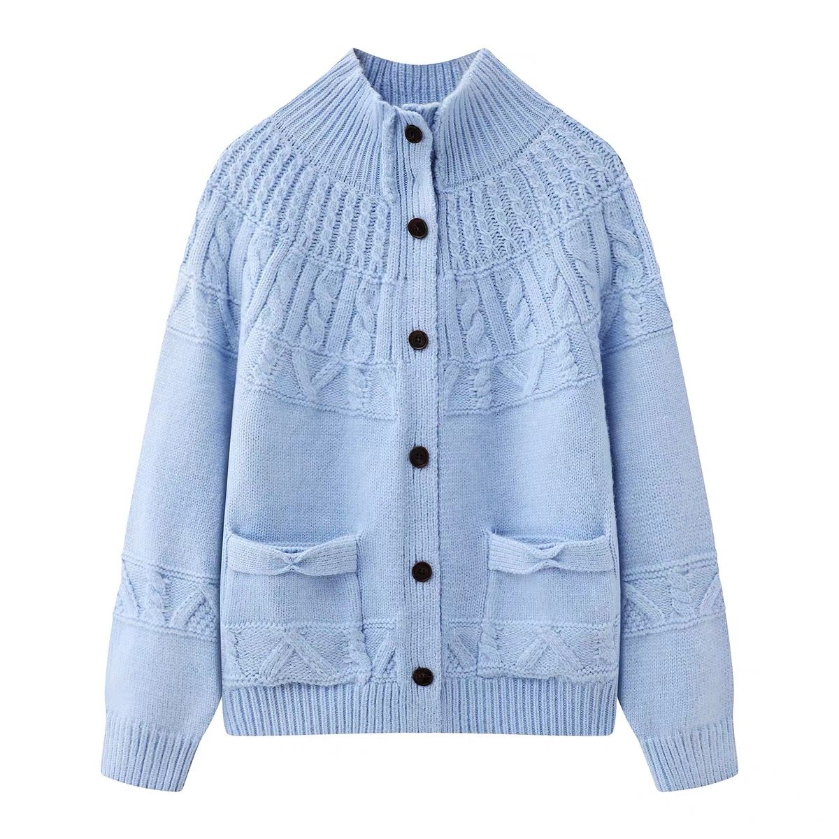 2025新款秋冬女士毛衣羊毛针织衫麻花开衫修身长袖加厚打底衫上衣