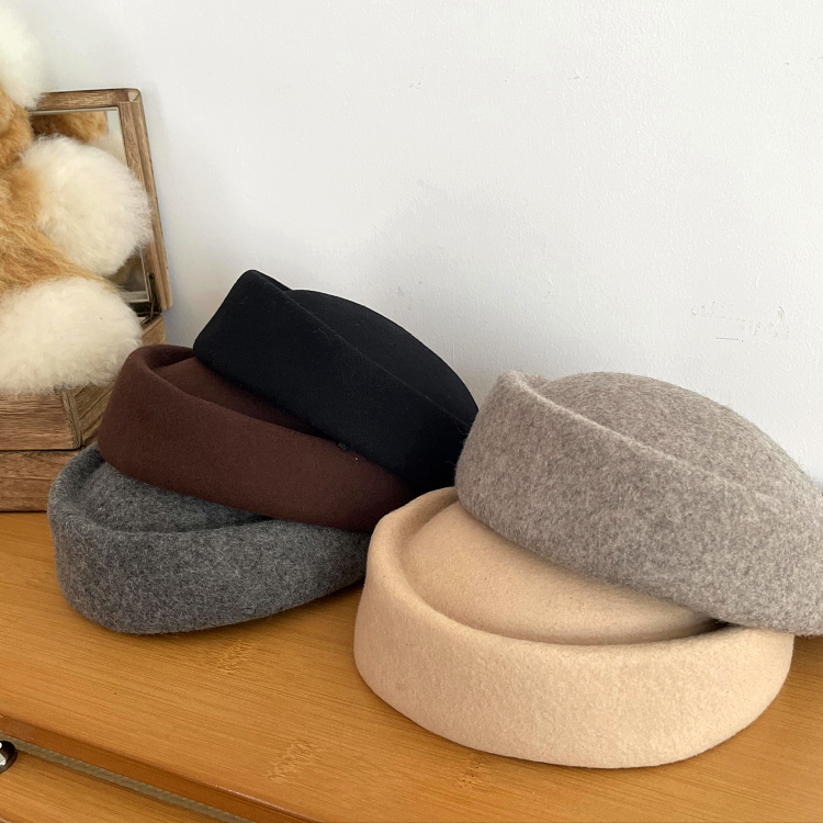 ins风法式复古儿童毛呢帽