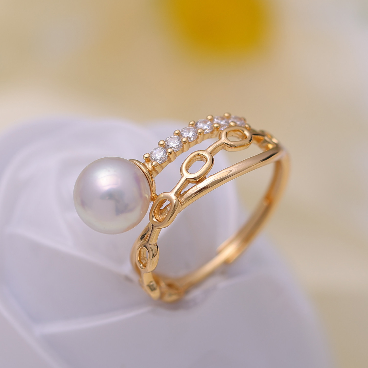 s925纯银镂空韩版时尚戒指托配件