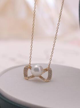 领结套链一体链s925纯银韩版时尚