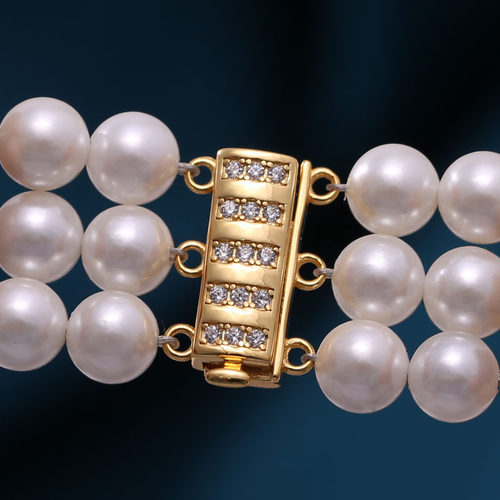 s925纯银精工三排项链手链扣