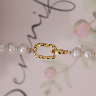 s925纯银拉丝长方形项链手链扣