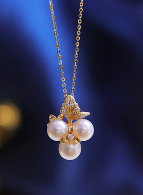 s925纯银日韩版三珠叶子吊坠托