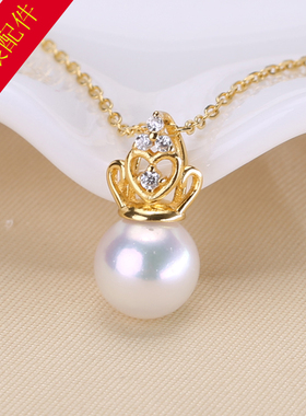 精工经典皇冠项链坠微镶diy配件