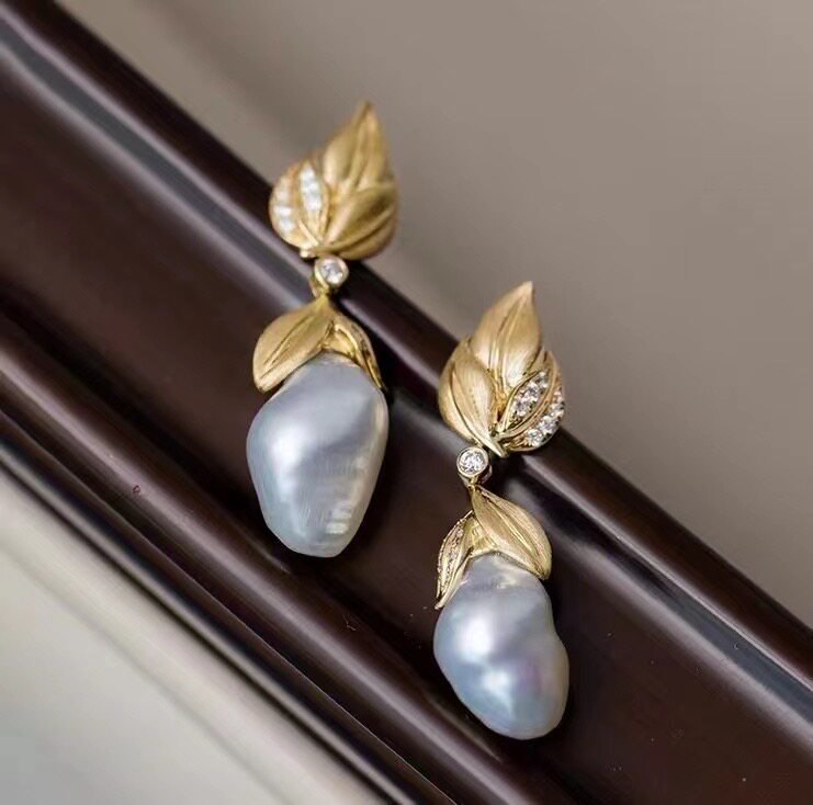 s925纯银麻纱精致巴洛克古风耳坠