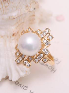 s925纯银精工豪华编织大气戒指托