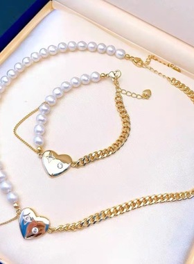 日韩版二件套装粗狂古巴手链套链