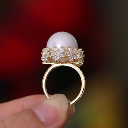 s925纯银精工小花朵遮瑕戒指托