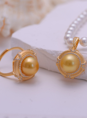 s925纯银麻纱气质二件套装项链坠