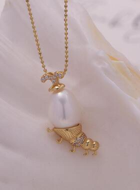 可爱毛毛虫吊坠s925纯银男女通用