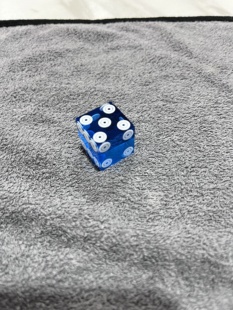 高档纯直角精准亚克力骰子19mm赌场桌游双圈花旗骰透明蓝（1粒）