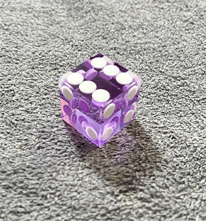 高档纯直角精准亚克力骰子19mm赌场桌游花旗骰透明紫（1粒）