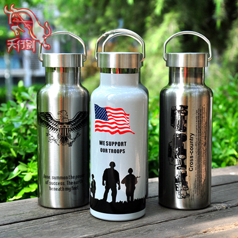 涵野 战术真空 双层保温 壶军迷水壶户外运动水杯不锈钢壶男女