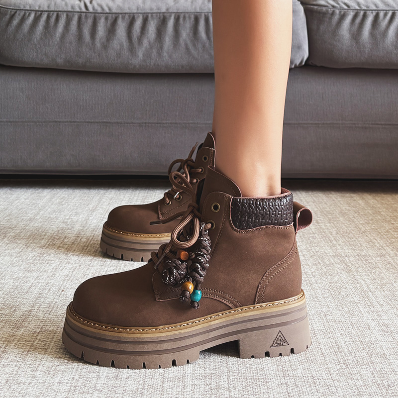 防滑真皮大黄靴马丁靴小码3334