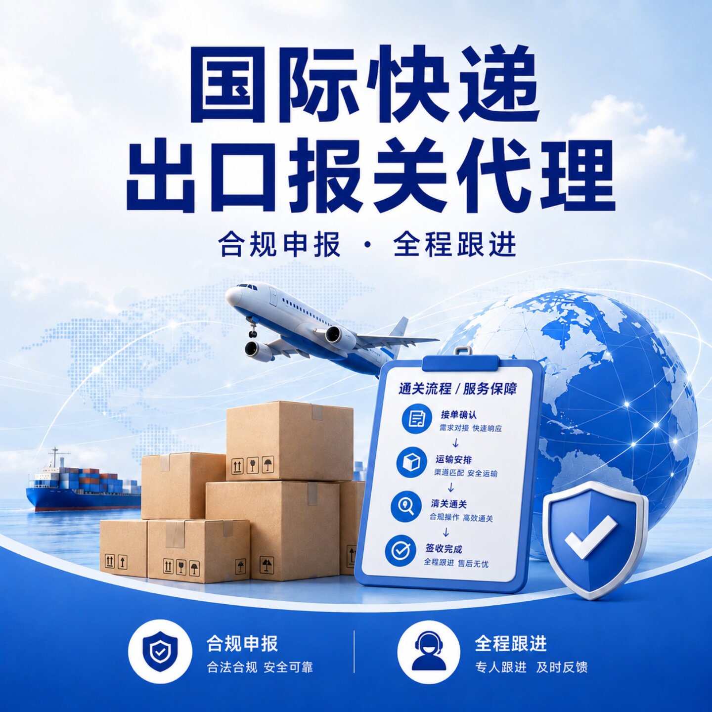 报关行出口海运空运联邦快递/UPS/DHL代理报关出口全套单证制做