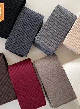 700D秋冬加厚简约羊毛打底袜连裤袜显瘦保暖竖条纹灰色白色美腿